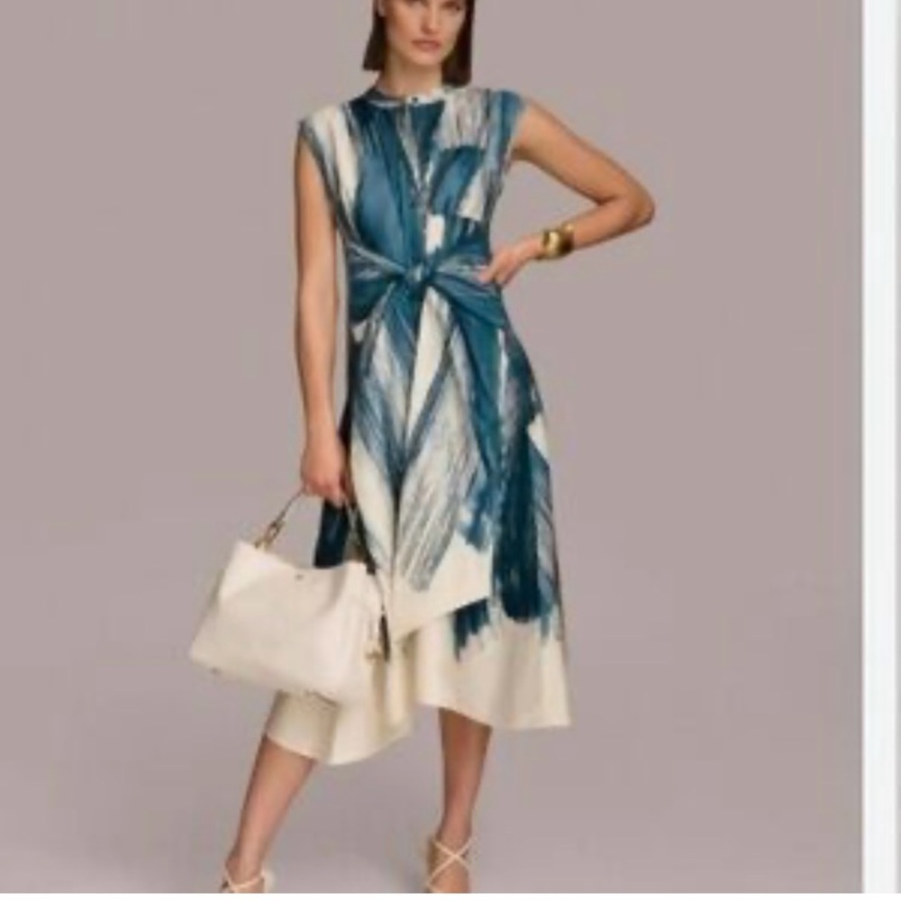 Donna Karan Blue and White Dress size XL - Picture 9 of 9
